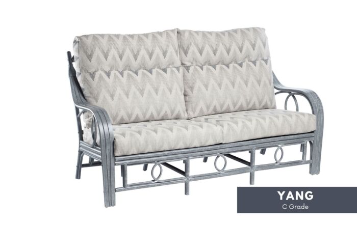 Desser Madrid Grey Wash Cane 3 Seater Sofa