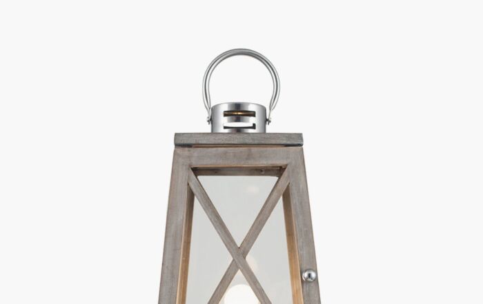 Pacific Lifestyle Devon Grey Wood And Chrome Lantern Table Lamp Pacific Lifestyle Devon Grey Wood And Chrome Lantern Table Lamp