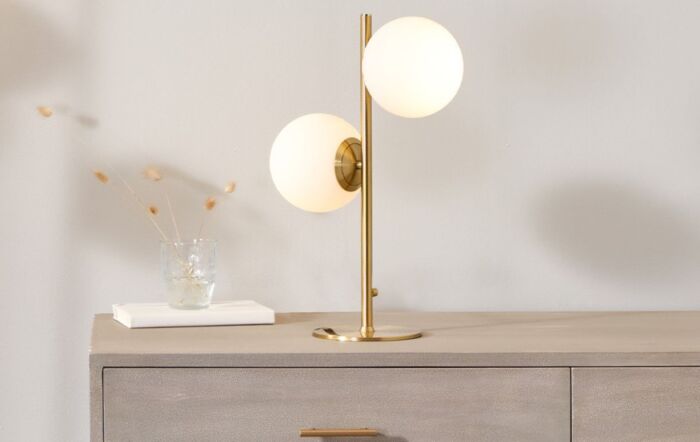 Pacific Lighting Estelle Brushed Brass Metal Table Lamp Pacific Lighting Estelle Brushed Brass Metal Table Lamp