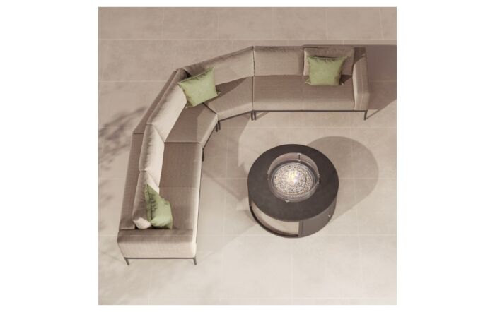 Maze Eve Grande Corner Sofa Set With Firepit - Oatmeal