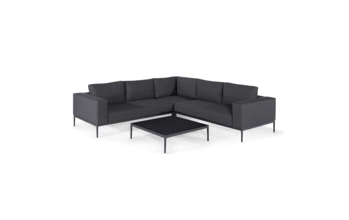 Maze Eve Outdoor Fabric Corner Sofa Set - Charcoal Maze Eve Outdoor Fabric Corner Sofa Set - Charcoal