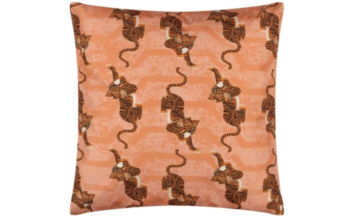 Furn. Tibetan Tiger Outdoor Cushion - Coral