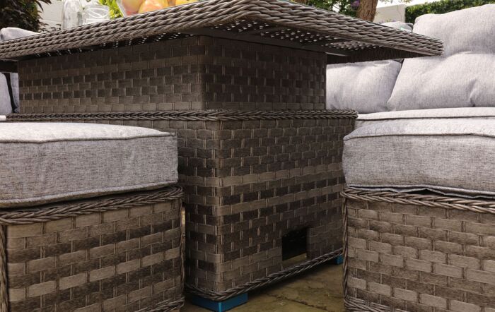 Garda Adjustable Casual High Back Corner Dining Set