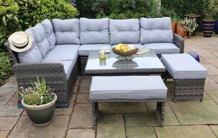 Garda Small Adjustable Casual Corner Dining Set