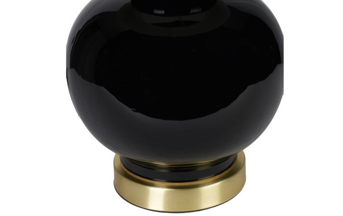 Pacific Lifestyle Gatsby Grey Ceramic Table Lamp With Brushed Silver Metal Detail