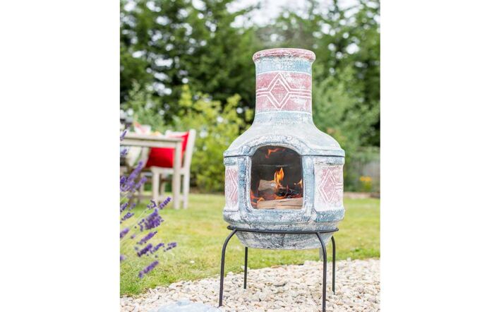La Hacienda Geometric Chimenea with Grill  La Hacienda Geometric Chimenea with Grill