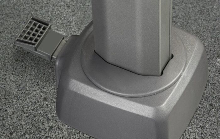 Pacific Lifestyle Challenger T2 3 Mt Square Manhattan Grey Free Arm Parasol & 90 Kg Wheeled Base