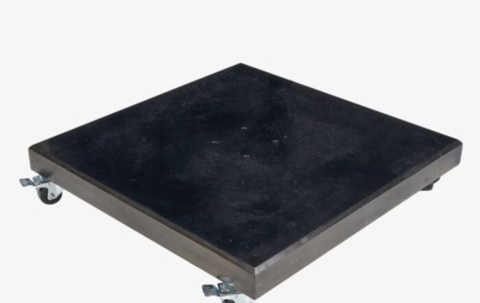 Pacific Lifestyle Glow Challenger T2 3m Square Sandstone-Champagne Free Arm Parasol And 90KG Wheeled Base