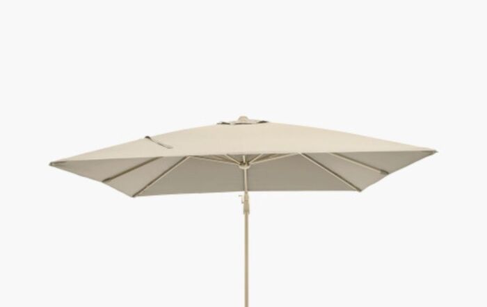 Pacific Lifestyle Glow Challenger T2 3m Square Sandstone-Champagne Free Arm Parasol And 90KG Wheeled Base