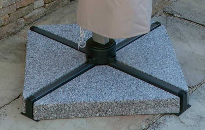Bramblecrest Chichester 3M Round Crank Handle Parasol with Granite Base and FREE Cover - Grey Bramblecrest Chichester 3M Round Crank Handle Parasol with Granite Base and FREE Cover - Grey