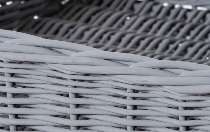 Hill Interiors Large Grey Wicker Basket Butler Tray Hill Interiors Large Grey Wicker Basket Butler Tray