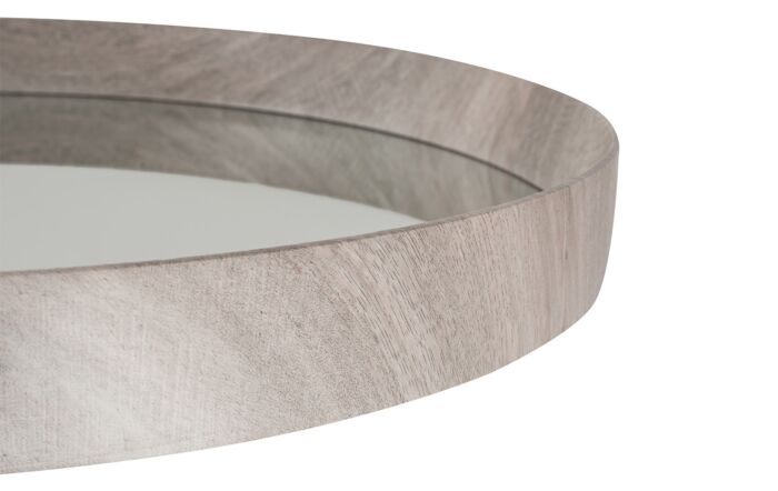 Pacific Lifestyle Grey Oak Wood Veneer Round Wall Mirror Pacific Lifestyle Grey Oak Wood Veneer Round Wall Mirror