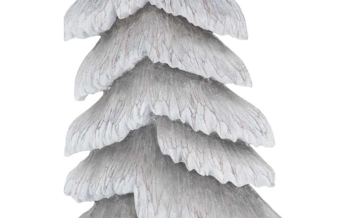 Hill Interiors Carved Wood Effect Grey Tall Snowy Tree