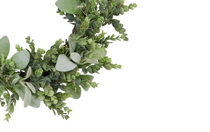 Hill Interiors LED Winter Wreath With Eucalyptus And Lambs Ear