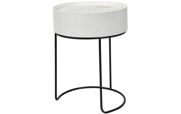 Pacific Lifestyle Hugo White Wood And Black Metal Storage Table
