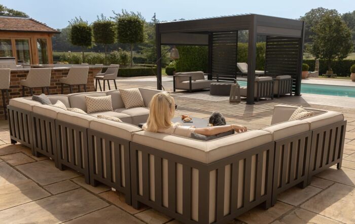 Maze Ibiza U Shape Sofa Set - Oatmeal Maze Ibiza U Shape Sofa Set - Oatmeal