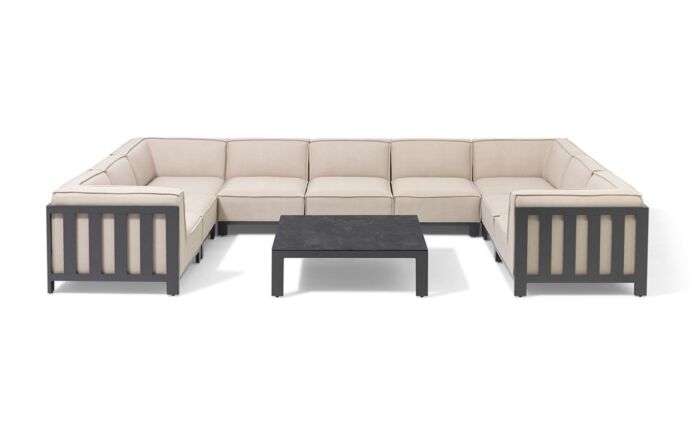 Maze Ibiza U Shape Sofa Set - Oatmeal Maze Ibiza U Shape Sofa Set - Oatmeal