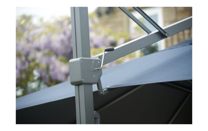 Pacific Lifestyle Icon T1 4 X 3 Rectangular Faded Black Parasol & 150 kg Wheeled Base