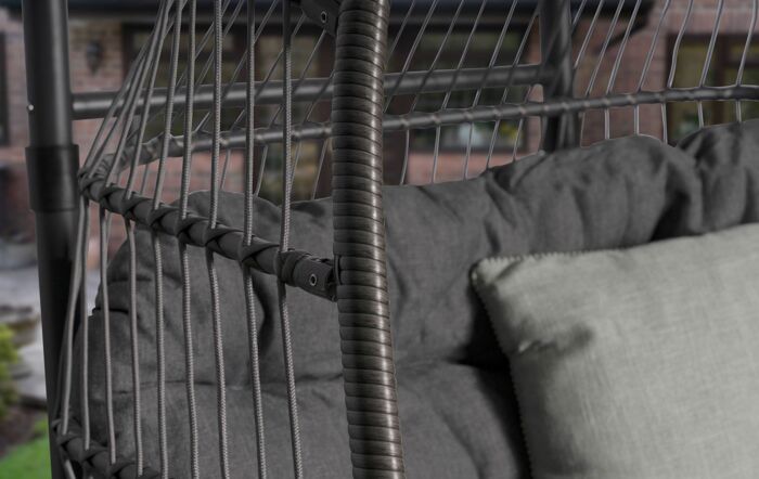 Folding Double Rope Grey Hanging Egg Cocoon Chair Folding Double Rope Grey Hanging Egg Cocoon Chair