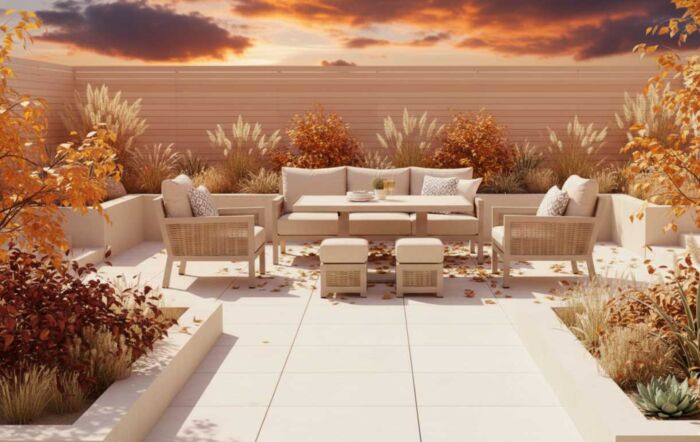JB Furniture Exclusive Conrad Rattan Three Seat Adjustable Garden Sofa Set - Latte