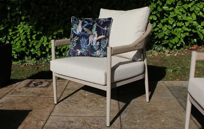 JB Furniture Exclusive Jesmond Two Seat Rope and Aluminium Sofa Set - Beige