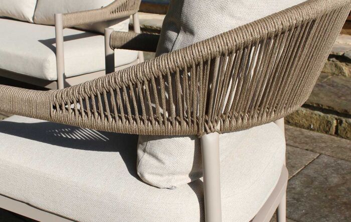 JB Furniture Exclusive Jesmond Two Seat Rope and Aluminium Sofa Set - Beige