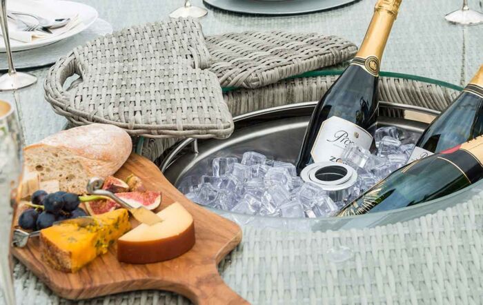 Maze Oxford 6 Seat Dining Set With Lazy Susan & Ice Bucket