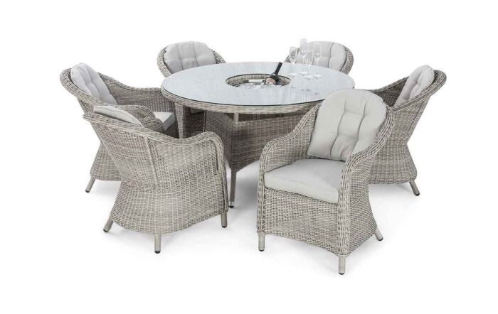 Maze Oxford 6 Seat Round Dining Set with Ice Bucket and Lazy Susan Maze Oxford 6 Seat Round Dining Set with Ice Bucket and Lazy Susan