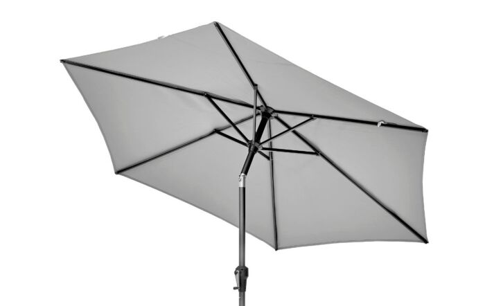 Pacific Lifestyle Riva 3.5m Luna Grey Parasol With 40kg Wheeled Base