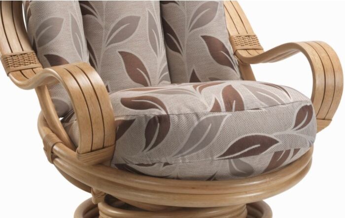 Desser Madrid Light Oak Cane Rattan Swivel Chair