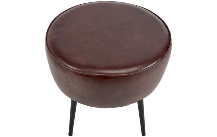 Pacific Lifestyle Donato Mahogany Leather and Iron Stool