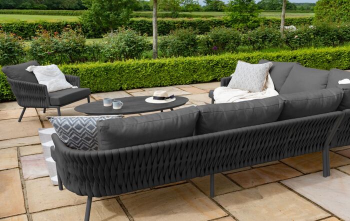 Maze Marina Corner Sofa Set - Grey Maze Marina Corner Sofa Set - Grey