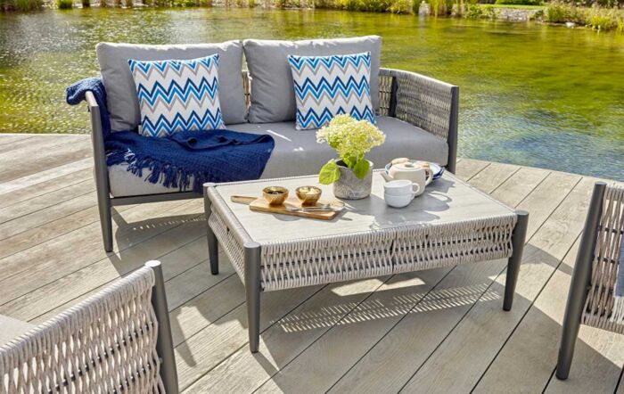 Bramblecrest Mauritius Grey Two Seater Garden Sofa Set Bramblecrest Mauritius Grey Two Seater Garden Sofa Set