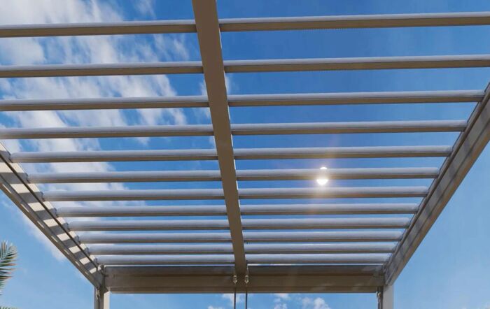 Maze Pergola 3m x 4m - With 4 Drop Sides & LED Lighting - White Maze Pergola 3m x 4m - With 4 Drop Sides & LED Lighting - White