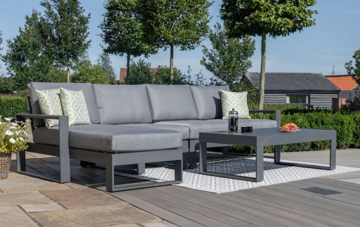 Maze Amalfi Chaise Sofa Set - Grey Maze Amalfi Chaise Sofa Set - Grey