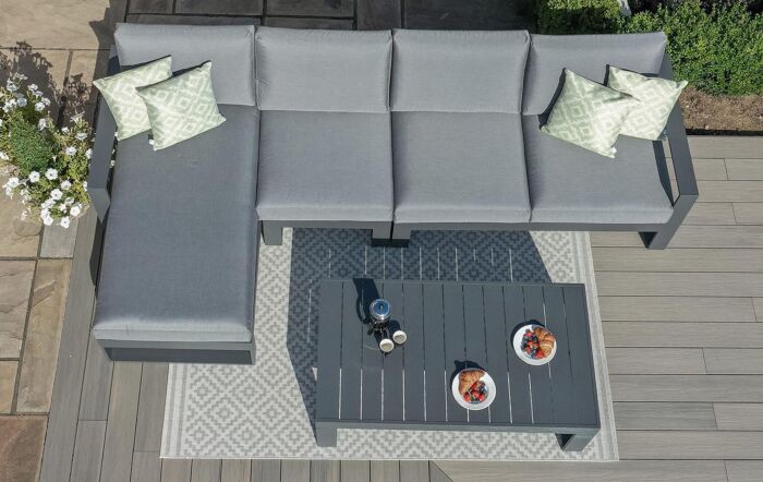 Maze Amalfi Chaise Sofa Set - Grey Maze Amalfi Chaise Sofa Set - Grey