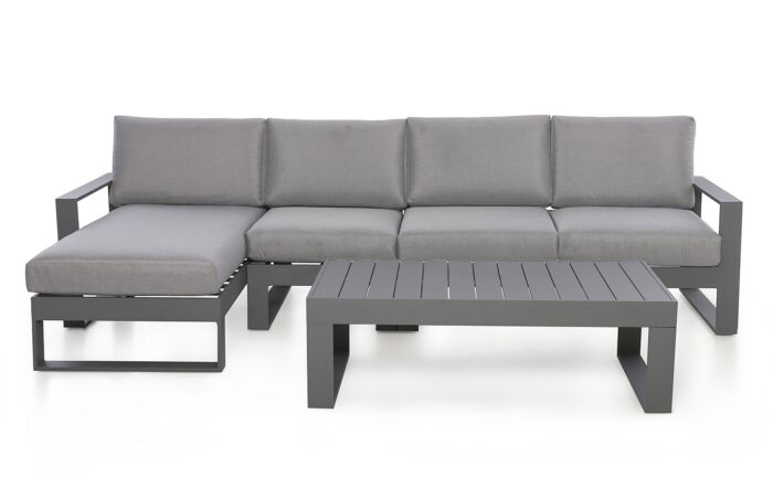 Maze Amalfi Chaise Sofa Set - Grey Maze Amalfi Chaise Sofa Set - Grey