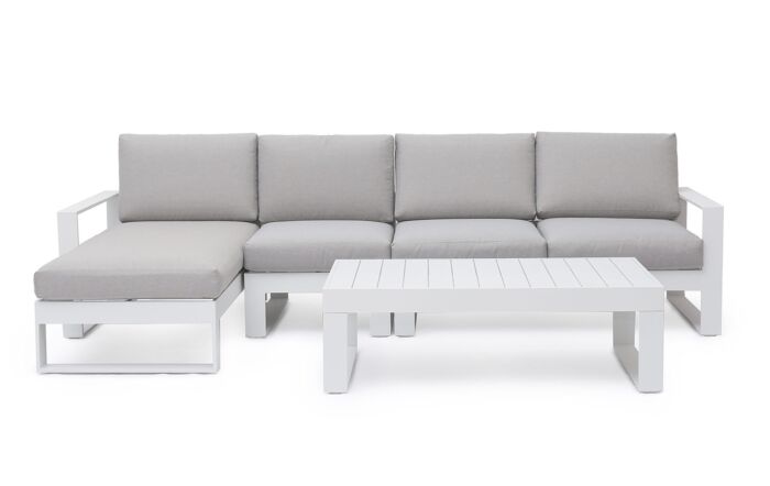 Maze Amalfi Chaise Corner Sofa Set - White Maze Amalfi Chaise Corner Sofa Set - White