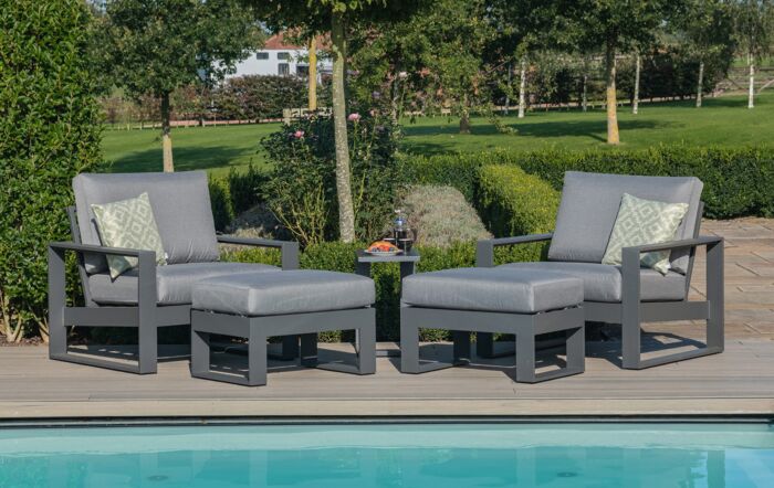 Maze Amalfi 5pc Lounge Set - Grey Maze Amalfi 5pc Lounge Set - Grey