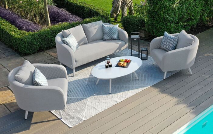 Maze Ambition 2 Seat Outdoor Fabric Sofa Set - Lead Chine Maze Ambition 2 Seat Outdoor Fabric Sofa Set - Lead Chine
