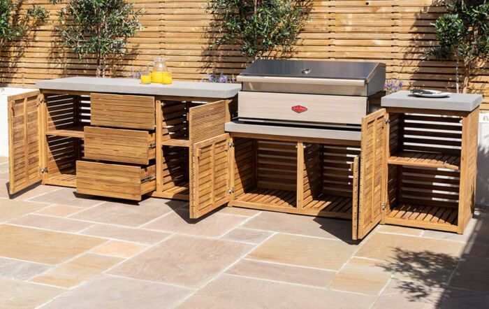 Maze Bali Outdoor Kitchen Storage Unit with Beefeater BBQ - Large Configuration Maze Bali Outdoor Kitchen Storage Unit with Beefeater BBQ - Large Configuration