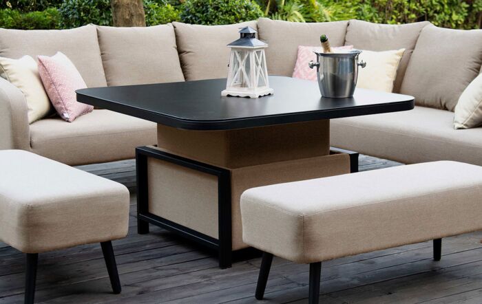 Maze Ambition Adjustable Corner Sofa Set - Taupe Maze Ambition Adjustable Corner Sofa Set - Taupe