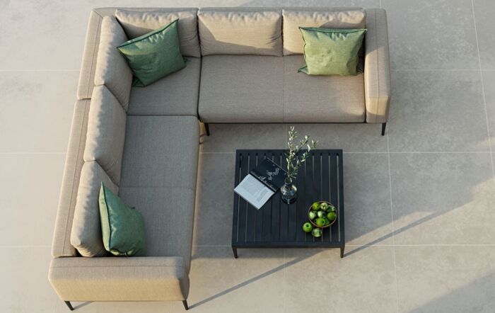 Maze Eve Outdoor Fabric Corner Sofa Set - Taupe Maze Eve Outdoor Fabric Corner Sofa Set - Taupe