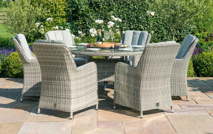 Maze Oxford 6 Seat Dining Set With Lazy Susan & Ice Bucket Maze Oxford 6 Seat Dining Set With Lazy Susan & Ice Bucket