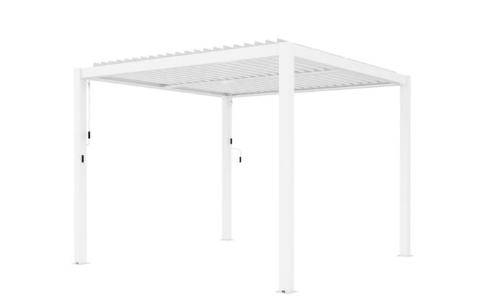 Maze Pergola  3m x 3m With 4 Drop Sides & LED Lighting - White Maze Pergola  3m x 3m With 4 Drop Sides & LED Lighting - White