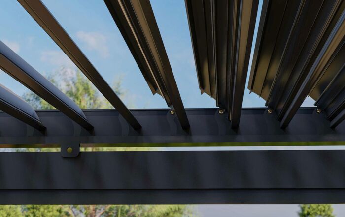 Maze Pergola Aluminium Square 4 x 4m with 4 Drop Sides & LED Lighting - Grey Maze Pergola Aluminium Square 4 x 4m with 4 Drop Sides & LED Lighting - Grey