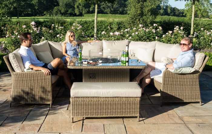 Maze Winchester Royal U shaped Sofa Set with Fire Pit Table Maze Winchester Royal U shaped Sofa Set with Fire Pit Table
