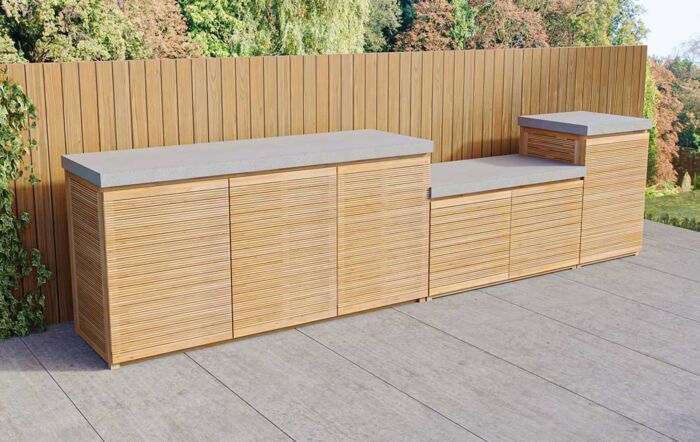 Maze Bali Outdoor Kitchen Storage Unit with Beefeater BBQ - Large Configuration Maze Bali Outdoor Kitchen Storage Unit with Beefeater BBQ - Large Configuration