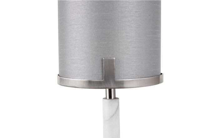Pacific Lifestyle Midland Brushed Nickel and Grey Marble Effect Floor Lamp