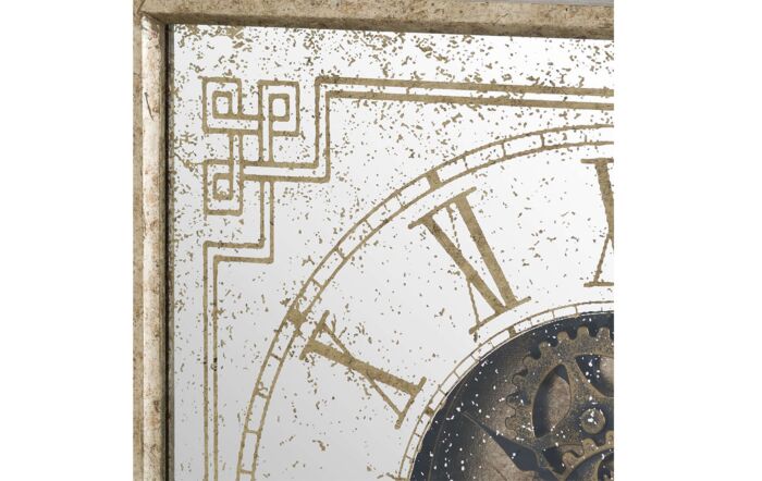 Hill Interiors Mirrored Square Framed Wall Clock with Moving Mechanism Hill Interiors Mirrored Square Framed Wall Clock with Moving Mechanism